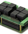 Straight Up Ready To Roll Eight Layer Stackable Expansion Hat Made For Raspberry Pi Controllers with relay boards and inputs.