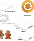 7 Inch Square Cookie Decorating Turntable With Clear Acrylic Bearing Base And Non Slip Mat diagram and components