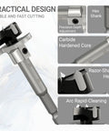 Professional Forstner Drill Bit Set Wicked Sharp Heat Treated Carbon Steel Boring Bits close-up of carbide core and razor-sharp head