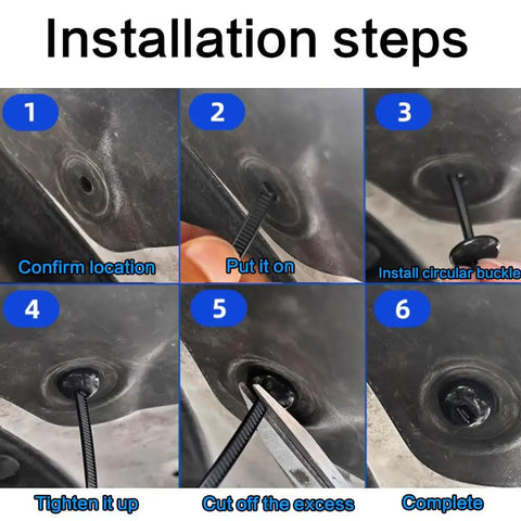 Installation steps for Heavy Duty Nylon Cable Tie Set For Everyday Fixes Self Locking Zip Ties With Universal Buckles