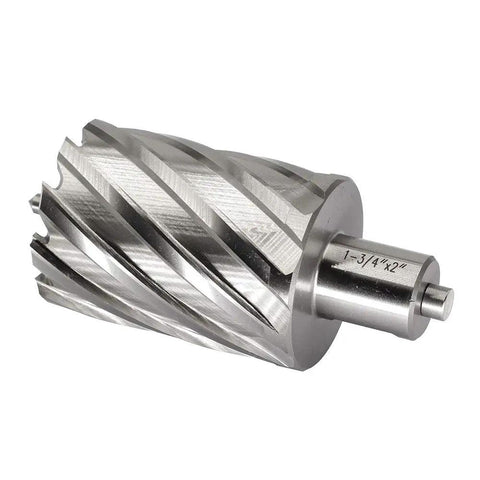 Premium HSS Annular Cutter With Weldon Shank fits Magnetic Drills, 1.75 inch diameter, designed for heavy metal work.