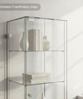 Easy Install Frameless Glass Door Hinges No Drill Clamp On Pivot Hardware for Shower Enclosures and Cabinet Doors in use.