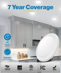 6 Inch Flush Mount LED Disk Lights Recessed Can Lighting Dimmable 15W 75W Equivalent 1050 Lumen 5000K Daylight High CRI 90 Plus