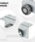Close-up of Heavy Duty Trolley Roller Assembly Set Four Pack With C50 Galvanized Steel Bearings for Industrial Sliding Doors