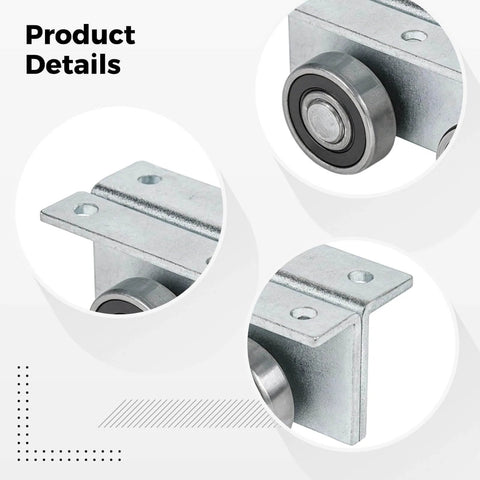 Close-up of Heavy Duty Trolley Roller Assembly Set Four Pack With C50 Galvanized Steel Bearings for Industrial Sliding Doors