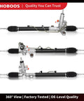 Hydraulic Power Steering Rack And Pinion Assembly For Honda Civic 2006 2010 L4 1.8L Drop In Bolt On Fit Leak Proof New Unit Ref 26 2718 Left Hand Drive Only, front and side views showing components and connectors.