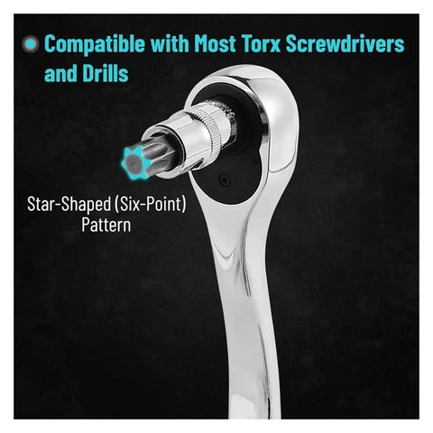 Heavy Duty 13PC Torx Star Bit Socket Set With T8 To T70 Drive Sizes For 1/4 3/8 And 1/2 Inch Impact Tools Rustproof Chrome Vanadium Steel, Torx bit on ratchet