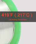 Close-up of Lead Free Solder Wire With Rosin Core Flux 0.8mm Easy Flow Sn99 Ag0.3 Cu0.7 No Clean Electronics Soldering Wire showing 419F label
