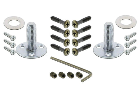 Hardware components for Prairie Plate Door Hardware, screws, washers, and Allen wrench included.