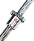 Close-up of an SFU1605 ball screw, integral to the Rock Solid Metal Linear Motion Guide Slider Kit, for CNC applications.