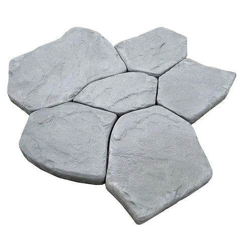 Set Of 6 Durable Flagstone Molds For Concrete Pavers And Garden Walkways Easy To Use Reusable Plastic Cement Molds