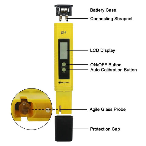 Digital pH Meter For Water With ATC Auto Temperature Compensation 0.01 pH Resolution 0 To 16 pH Range Fast Tester components