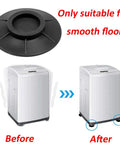 Four Pack Anti Vibration Washer Pads Rubber Stabilizer Mats for Washing Machines and Dryers foot support before and after usage