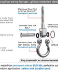 Bulletproof Heavy Duty Swing Hangers 4 Pack Built Like A Tank Includes Premium 304 Stainless Steel Bolt Hooks Rock Solid 1500 Lbs Capacity Perfect For Porch Swings Hammocks parts and design features