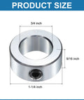 Six Piece Set Screw Shaft Collars For Three Quarter Inch Bore Hollow Style Zinc Plated Carbon Steel With One And A Quarter Inch Outside Diameter And Nine Sixteenth Inch Width Clamp For Axle Positioning Heavy Duty Lightweight Pack Of Six