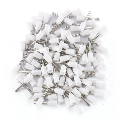 Insulated Nylon Ferrule Easy Crimp Connectors for DIN Rail Terminal Blocks AWG 20 0.75mm2 Copper Wire White Cord End Terminals Pack of 1000