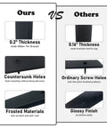 Comparison of Beefy 0.2 Inch Thick Solid Steel L Shelf Brackets vs others on thickness, hole type, and material finish.