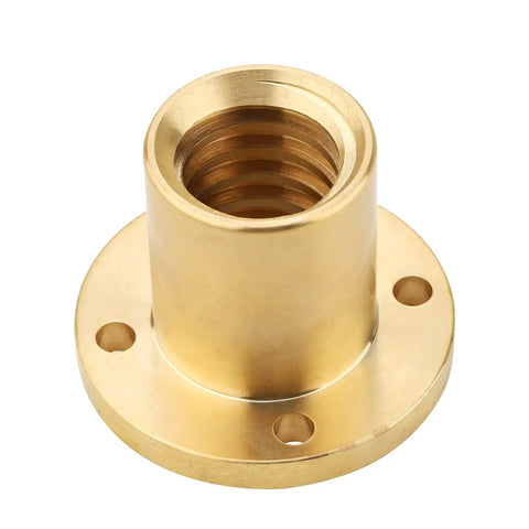 Rock Solid 6Mm T6 Lead Screw And Pure Brass Nut Set, Slick 300Mm Z Axis Upgrade Kit For 3D Printers, brass nut with threaded interior.