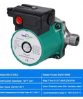 Heavy Duty 3 Speed Hot Water Circulation Pump For Households And Mansions Food Grade Stainless Steel Build shown from the side.