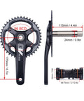 Road Bike Crank Set 42T Hollow Integrated Crankset CNC Milled Aluminum Alloy Anodized Finish Replacement For 10 And 11 Speed Systems