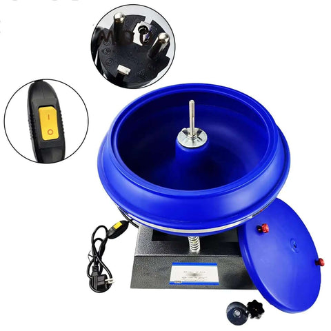Electric Vibrating Polisher Kit For Metal Parts Pro Grade Rock Roller Tumbler with components shown separately
