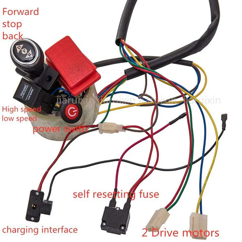 24V Kid Ride On Car Wiring Kit With 2 4G Bluetooth Remote Control And Switch DIY Power Wheel Upgrade Accessory components