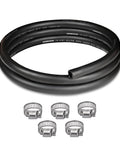 EVIL ENERGY 5/8-inch heater hose, 5 ft black coil with five clamps for coolant system