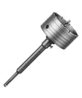 SALI concrete hole saw kit, side view: 4-1/8 in (105 mm) tungsten steel cutter with SDS Plus shank