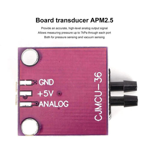 Compact Breakout Pressure Sensor Board For Microcontrollers And Prototyping, Analog Pressure Transducer, front view, SOP package.