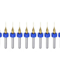 Tiny But Mighty 0.35mm Titanium Coated Carbide Micro Drill Bit Set For PCB And Jewelry CNC Engraving 1/8 Inch Shank 38mm Length 10 Pieces In Protective Box