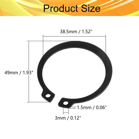 External Retaining Ring Set 30 Pcs 1.52 Inch Shaft Diameter 0.12 Inch Aperture 65MN Snap Clip Ring size diagram