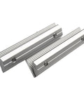 Aluminum Solar Rail Connector Kit For PV Modules, durable silver finish, showing textured surface and connector screws, 4 Pack