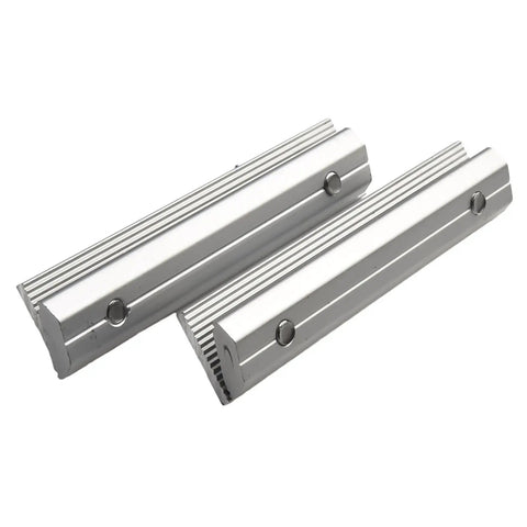 Aluminum Solar Rail Connector Kit For PV Modules, durable silver finish, showing textured surface and connector screws, 4 Pack