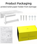 Toilet Paper Holder With Marble Shelf And 304 Stainless Steel Wall Mount For Bathroom White Sleek Modern Look packaging