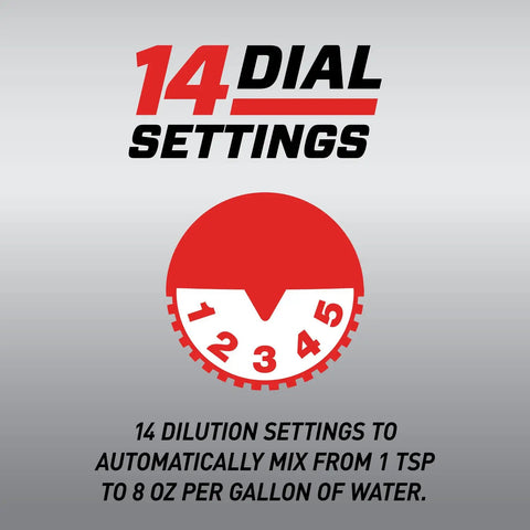 Dial N Spray Hose End Sprayer For Liquid Weed Killer Insect Killer Fungicide And Fertilizer With 14 Dilution Settings Display
