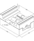 Heavy Duty Cnc Self Centering Vise Featuring Beast Grade 4Cr13h Steel Construction And Locked Down Precision Clamping for machining diagram with dimensions.