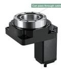 Built Tough Circular Motor Electric Indexer Disc Featuring Smooth 360 Degree Hollow Rotary Angle Adjustment Table For Dead On Positioning and Top Tier Workshop Grinds, showing cable passage feature.
