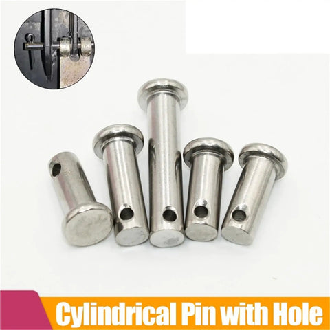Close-up of 10Pcs Flat Head Clevis Pin Shaft With Hole Kit M4 Stainless Steel, 20Mm Length for mechanical assembly projects.
