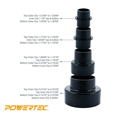 4 In 1 Modular Step Dust Collector Hose Adapters Kit For Shop Vac Versatile Fittings To Hook Up Different Sized Hoses
