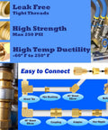 Brass Plumbing Fitting Kit Value Pack Seven Pieces One Half Inch NPT To Three Eighths Inch NPT Reducing Adapters Nipples And Hex Bushings
