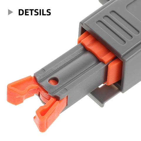Close-up of Heavy Duty Cabinet Door Push Latch 2 Pack, showing push release mechanism and POM material in gray and orange