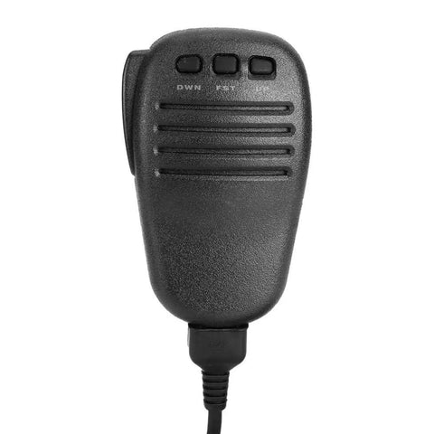 Front view of Handheld Microphone Speaker For Two Way Radios Compatible With Yaesu FT 817 FT 900 FT 450D Beefy ABS Build