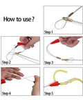 11 Foot Fiberglass Fish Tape Kit For Electrical Wiring Includes 5 Attachments And Carrying Case Easy Glide Low Friction Pulling Tape Durable Pro Grade Tool Set usage instructions