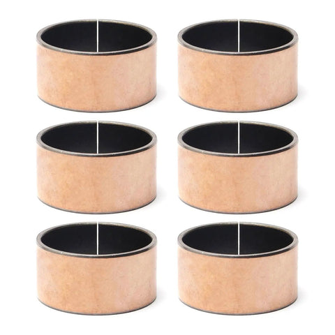 Heavy Duty 6 Pack Sleeve Bearings With 45mm Bore And 50mm Outer Diameter By 25mm Length Oilless Plain Bushings in carbon steel and bronze.