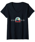 Women And Men Unisex V Neck T Shirt Featuring Bold Tuk Tuk Rickshaw Graphic Ideal For Bangkok Tourists Scooter Lovers And Anyone Craving Dope Street Shirts With Chill Vibes, black shirt with tuk tuk graphic.