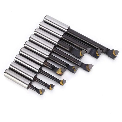 12mm F1 Type Boring Bar Set 9 Piece Pro Grade High Speed Steel Lathe Tools With Storage Base For Precision Internal Turning And Bore Machining On Metalworking Lathes, angled set view