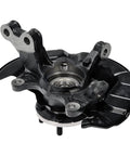 Front view of a Beefed-Up Front Steering Knuckles And Wheel Bearing Hub Assembly Replacement For 2009 2013 Toyota Corolla And 2009 2013 Toyota Matrix, 2-Piece Set, Enhanced Braking, Precise Fit, Smooth Steering And Reliable Handling, showing robust design.