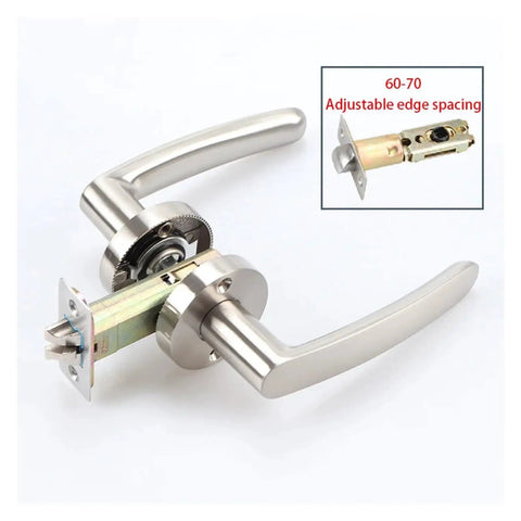 Sturdy Zinc Alloy Door Handle Lock Cylinder With Three Pole Ball Mechanism For Bedroom And Bathroom Silver Finish Easy Install Durable Door Hardware Upgrade