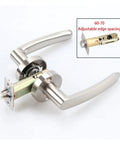 Sturdy Zinc Alloy Door Handle Lock Cylinder with Three Pole Ball Mechanism, silver finish, adjustable edge spacing 60-70mm.