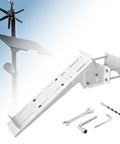 Pole Mount For Solar Panels With Adjustable Angle And Size Fits 5W To 50W Panels, durable weatherproof brackets shown with tools.